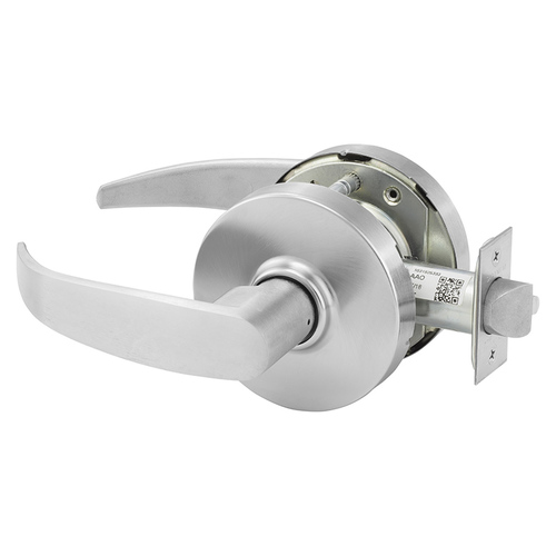 Grade 1 Passage Cylindrical Lock, P Lever, Non-Keyed, Satin Chrome Finish, Not Handed Satin Chrome