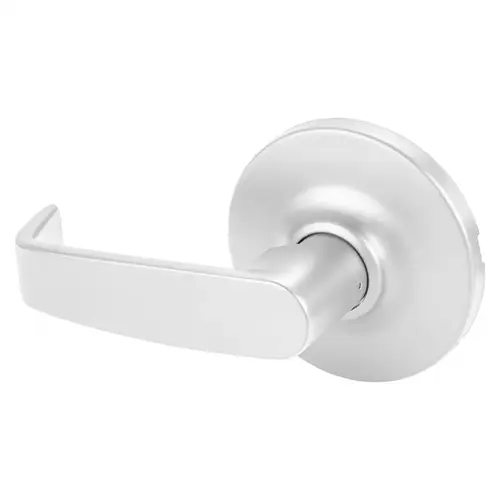 Grade 1 Double Lever Pull Cylindrical Lock, L Lever, Non-Keyed, White Suede Powder Coat Finish, Not Handed White Suede Powder Coat