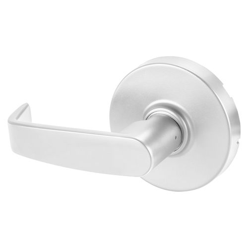 Grade 1 Single Lever Pull Cylindrical Lock, L Lever, Non-Keyed, White Suede Powder Coat Finish, Not Handed White Suede Powder Coat