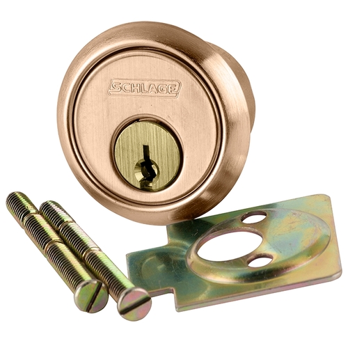 Conventional Rim Cylinder C123 Keyway with Vertical Tailpiece Satin Bronze Finish