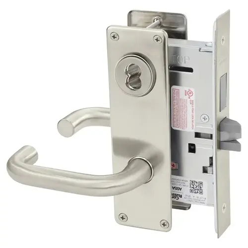 Mortise Lock Satin Nickel Plated Clear Coated