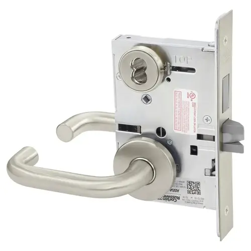 Mortise Lock Satin Nickel Plated Clear Coated