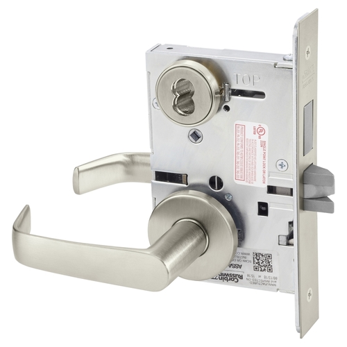 Mortise Lock Satin Nickel Plated Clear Coated