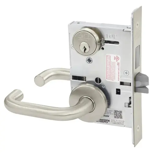 Mortise Lock Satin Nickel Plated Clear Coated