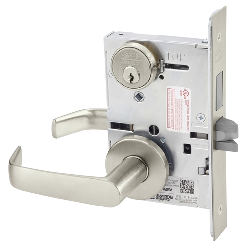 Mortise Lock Satin Nickel Plated Clear Coated