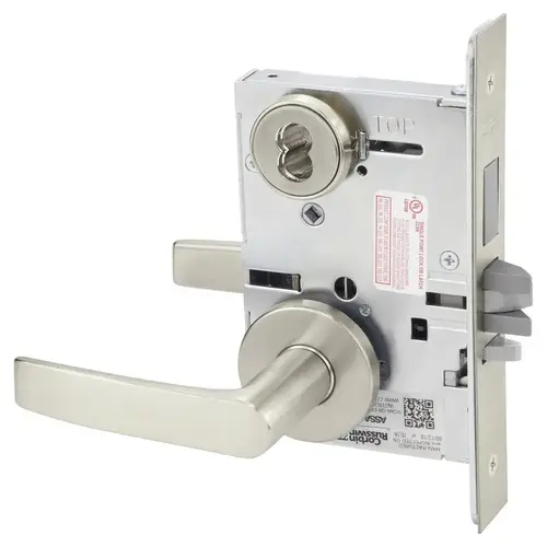 Mortise Lock Satin Nickel Plated Clear Coated