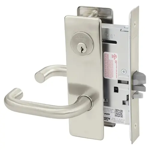 Mortise Lock Satin Nickel Plated Clear Coated