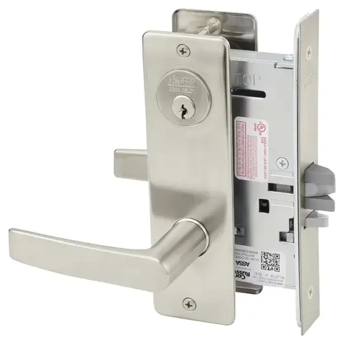 Mortise Lock Satin Nickel Plated Clear Coated