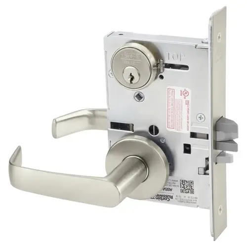 Mortise Lock Satin Nickel Plated Clear Coated