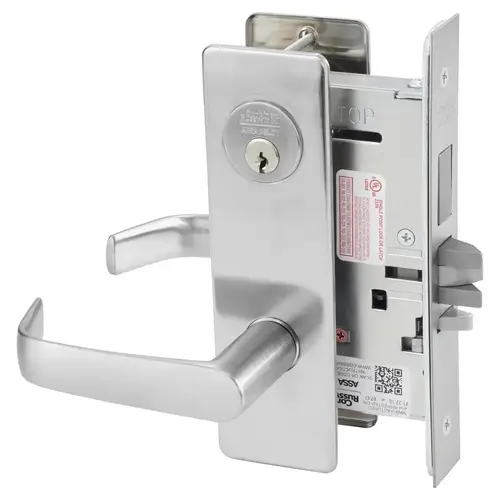 ML2075 Mortise Security Entrance or Office Lever Lockset Satin Stainless Steel