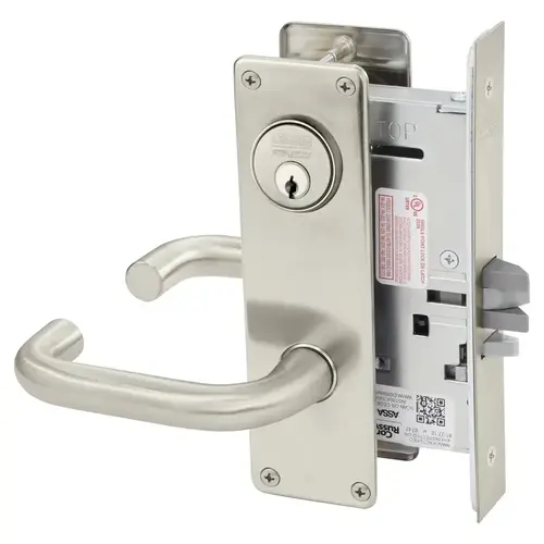 Mortise Lock Satin Nickel Plated Clear Coated