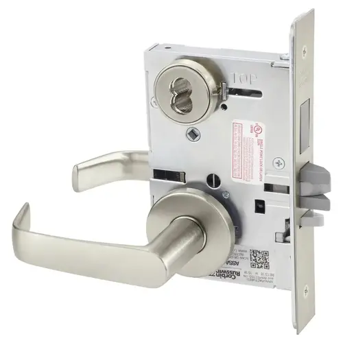 Mortise Lock Satin Nickel Plated Clear Coated