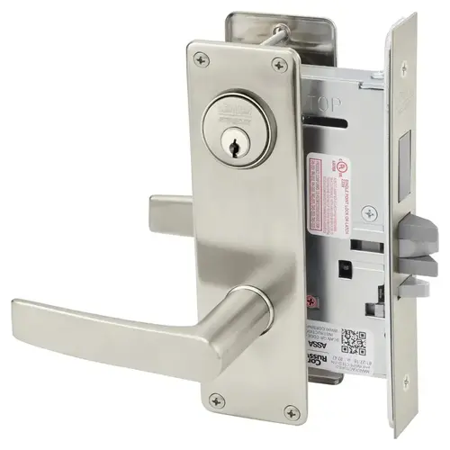 Mortise Lock Satin Nickel Plated Clear Coated