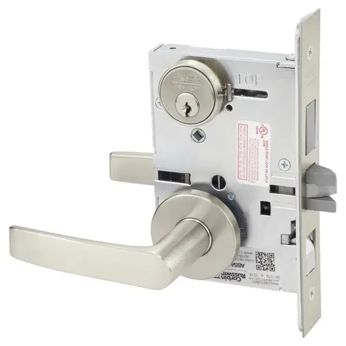 Mortise Lock Satin Nickel Plated Clear Coated