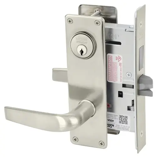 Mortise Lock Satin Nickel Plated Clear Coated