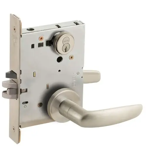 Lock Mortise Lock Satin Nickel Plated Clear Coated