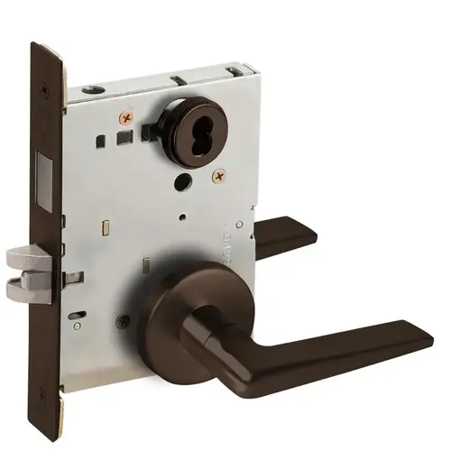 Lock Mortise Lock Dark Oxidized Satin Bronze Oil Rubbed