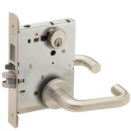 Mortise Lock Satin Nickel Plated Clear Coated