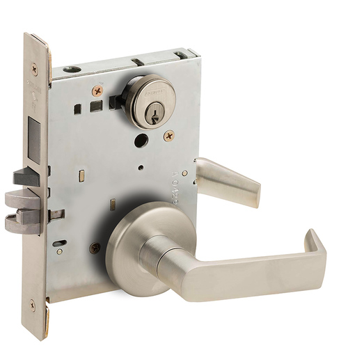 Mortise Lock Satin Nickel Plated Clear Coated