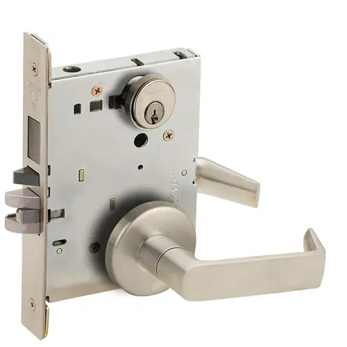 Mortise Lock Satin Nickel Plated Clear Coated