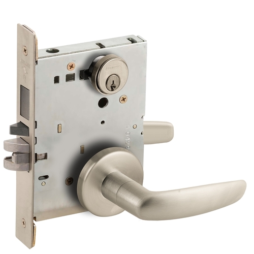 Mortise Lock Satin Nickel Plated Clear Coated