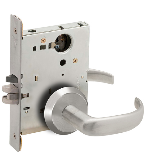 Storeroom Mortise Lock Less Cylinder with 17 Lever and C Rose Satin Chrome Finish