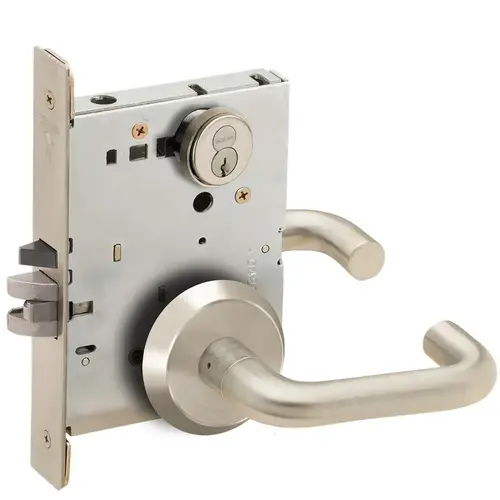 Mortise Lock Satin Nickel Plated Clear Coated