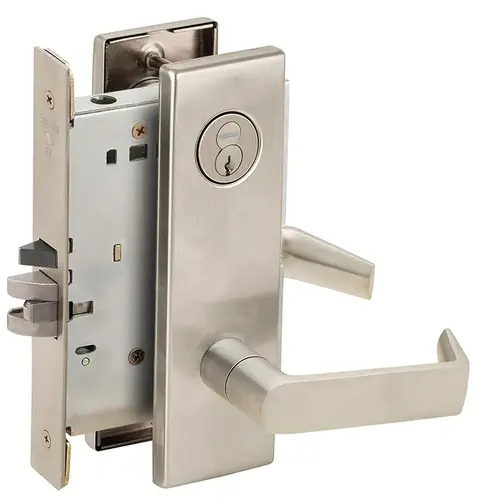 Mortise Lock Satin Nickel Plated Clear Coated