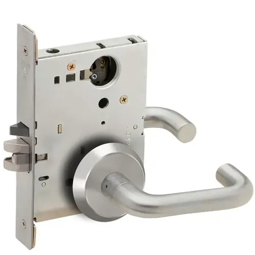 Storeroom Mortise Lock Less Cylinder with 03 Lever and C Rose Satin Chrome Finish