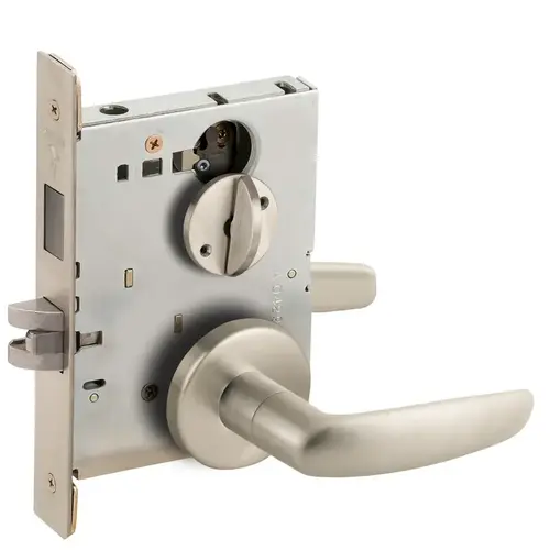 Mortise Lock Satin Nickel Plated Clear Coated