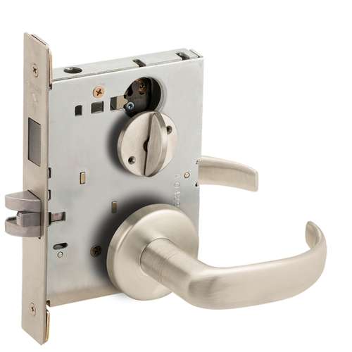 Mortise Lock Satin Nickel Plated Clear Coated