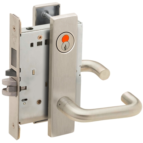 Mortise Lock Satin Nickel Plated Clear Coated