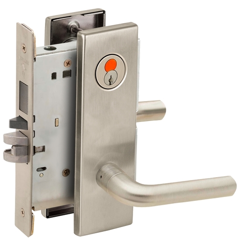 Mortise Lock Satin Nickel Plated Clear Coated