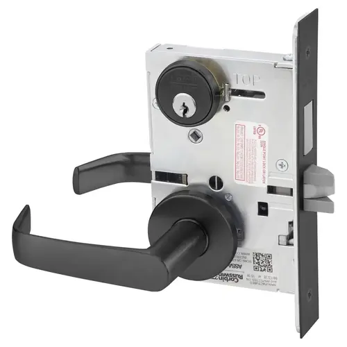 ML2024 Mortise Entrance Lever Lockset Black Suede Powder Coat