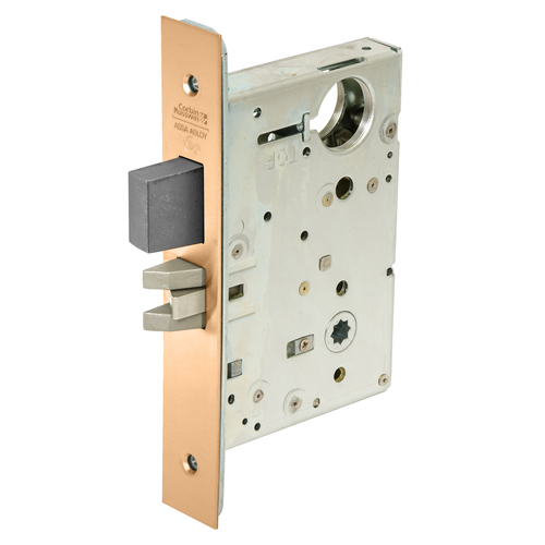 Mortise Lock Bright Bronze Clear Coated