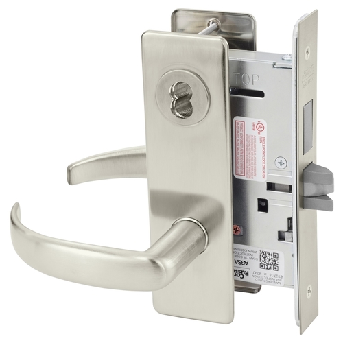 Mortise Lock Satin Nickel Plated Clear Coated