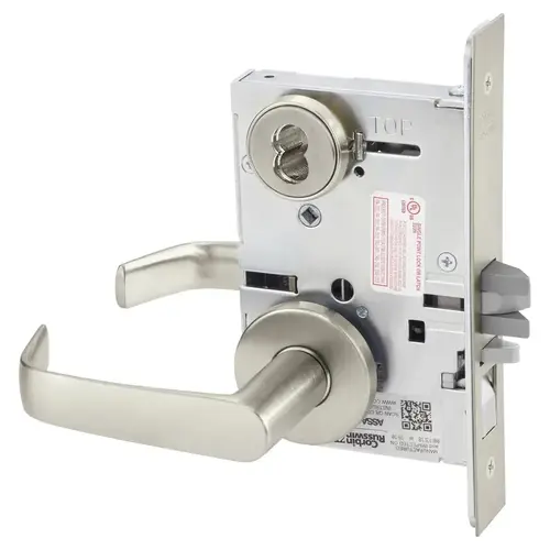 Mortise Lock Satin Nickel Plated Clear Coated