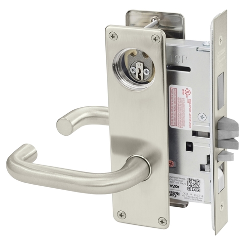 Mortise Lock Satin Nickel Plated Clear Coated