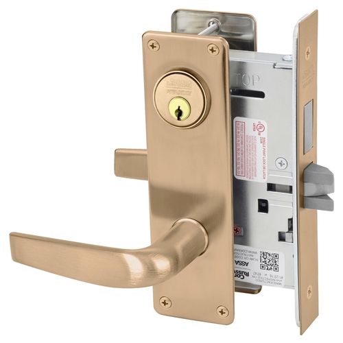 Mortise Lock Satin Bronze Clear Coated