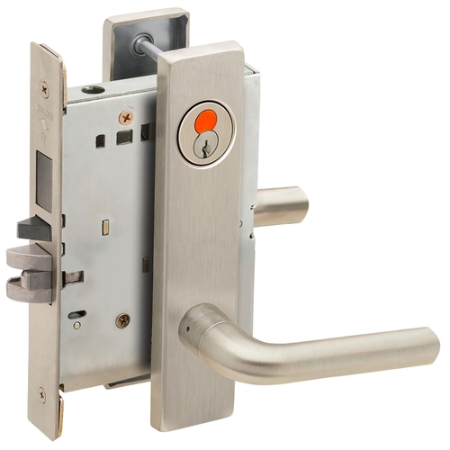 Mortise Lock Satin Nickel Plated Clear Coated