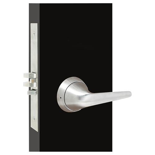 Left Hand Passage Ligature Resistant Mortise Lock with Arch Lever Trim Satin Stainless Steel Finish