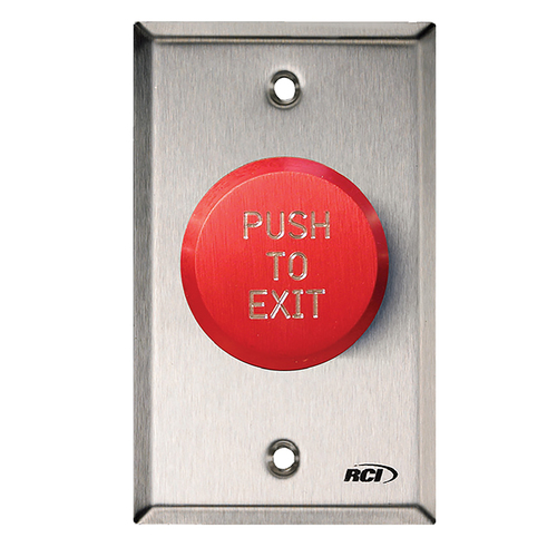 Pneumatic Exit Push Button, Satin Stainless Steel Finish