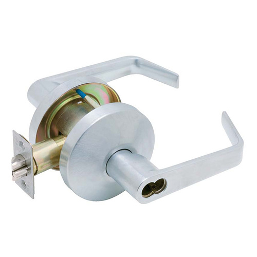 Single Cylinder Grade 2 Office Dane Door Lever with Falcon Core from the B Collection Satin Chrome
