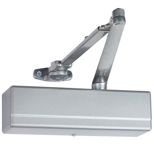 Pull Side Track Hold Open with Bumper Arm Powerglide Adjustable Door Closer Sprayed Aluminum Enamel Finish