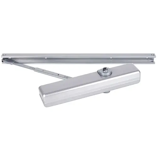 1460T Series Size 1 to 6 Sprayed Aluminum Grade 1 Surface Door Closer, Standard Track Arm, Non-Handed