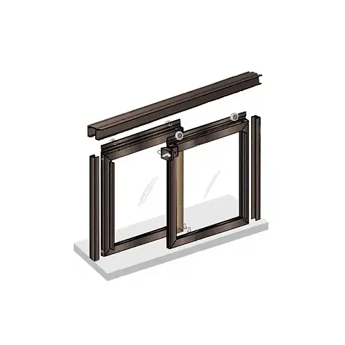 24" W x 36" H Horizontal Sliding Daisy Model Pass-Thru Assembly With D4 Header And Jambs Duranodic Bronze - No Glass or Screen