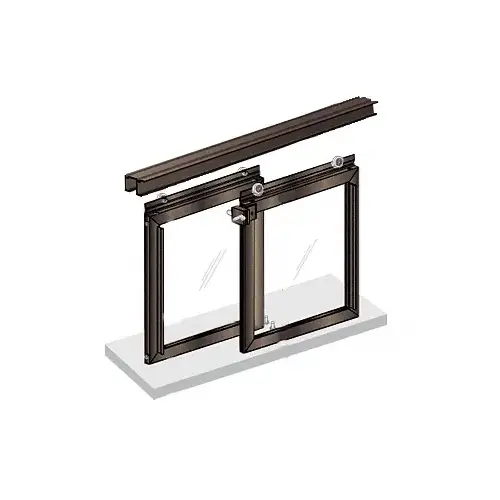 36" W x 36" H Horizontal Sliding Daisy Model Pass-Thru Assembly With D4 Header And No Jambs Duranodic Bronze - No Glass or Screen