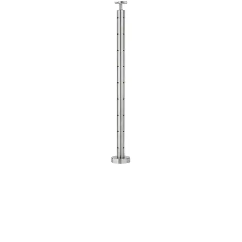 Lavi CT/4S/CR/36/FR/FL Cable Railing Posts Prefabricated, Ready To Install Fixed Saddle Style 36" Standard Post Height Floor Mount Corner Type Satin