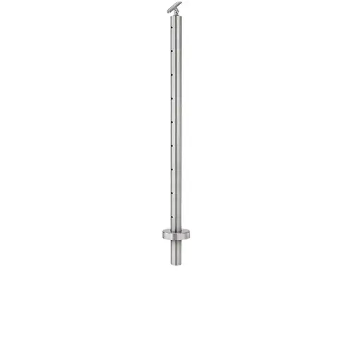 Lavi CT/4S/CN/36/AR/CD Cable Railing Posts - Prefabricated, Ready-to-Install 1/8" 1.67" Round Tubing Adjustable Saddle Core Drilled 36" Standard Center 1.67" 316-Grade Satin Stainless Steel