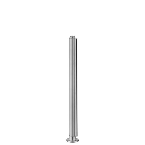 24-inch Tall Divider Post 1/4" 24 Inches Flange End Dome 304-Grade Satin Stainless Steel